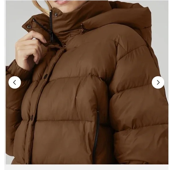 Alo Yoga Aspen Love Puffer Coat Jacket Cinnamon Brown XS - Picture 3 of 7